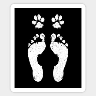 Cute Dog Lover Gift - Paw and Foot Prints Sticker